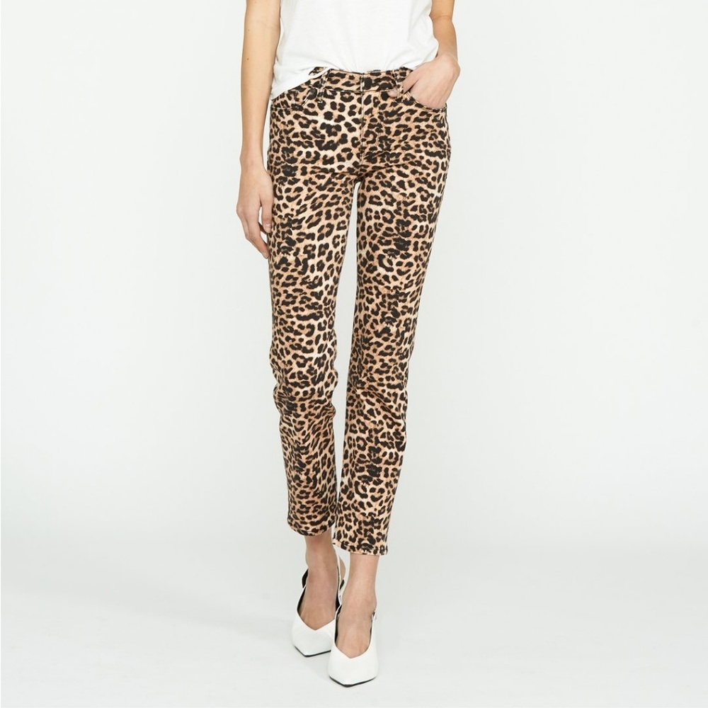 Hudson Leopard Nico Midrise Straight Jeans